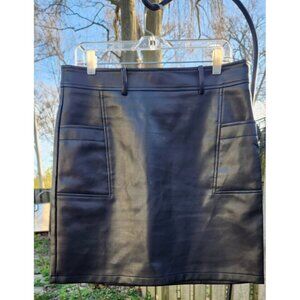 Bagatelle Faux Leather Skirt Womens Black Mini See Measurements
